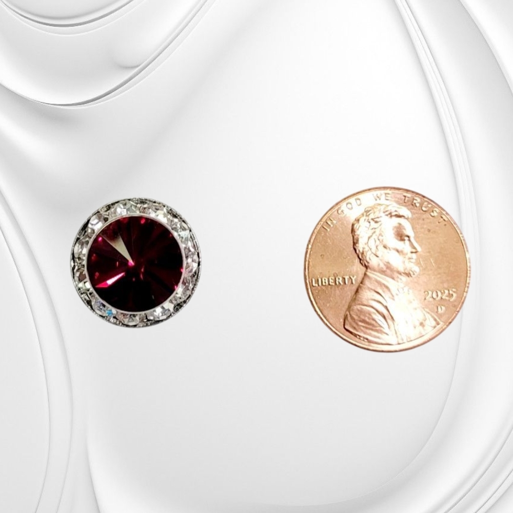 Red Crystal Performance Show Earrings New - Picture 4 of 4